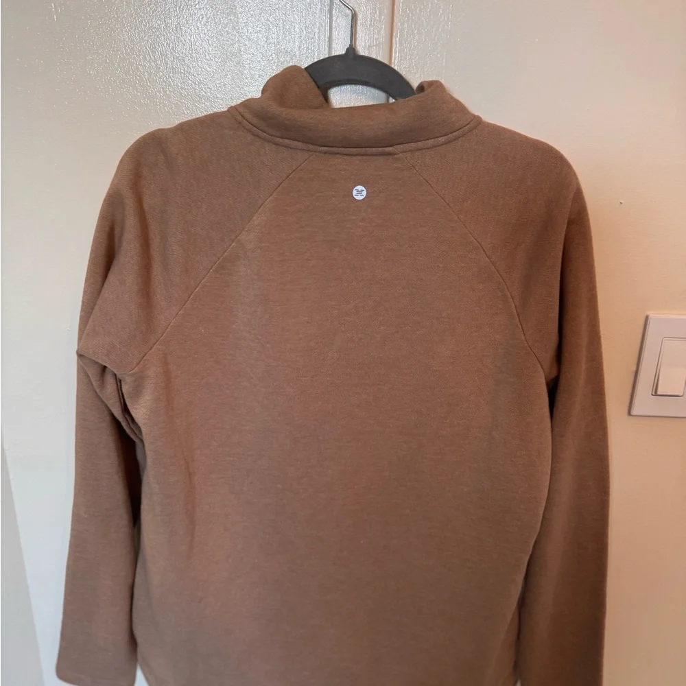 RBX Brown Asymmetrical Zip Pullover - Picture 3 of 3